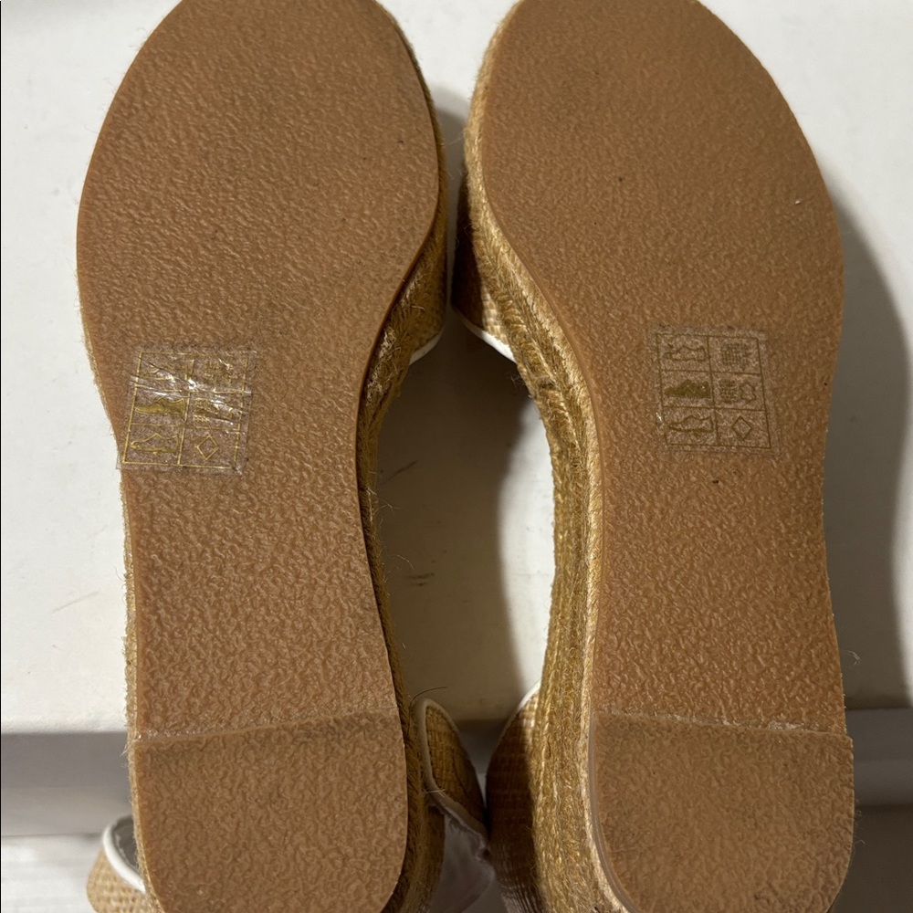 Jack Rogers Natural Woven Espadrille Sandals with White Trim - Picture 7 of 7
